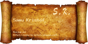 Samu Kristóf névjegykártya
